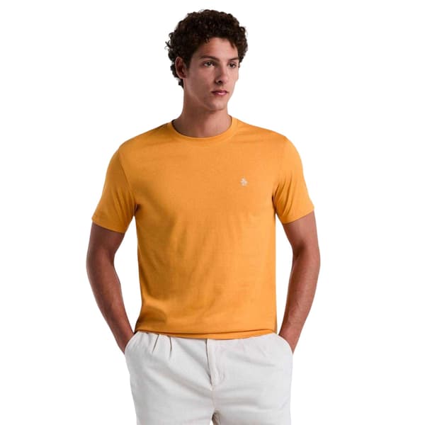 Original Penguin Herr Pete Broderad Logotyp T-Shirt S Gul Yellow S
