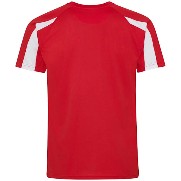 AWDis Cool Herr Kontrast Fukttransporterande T-shirt XXL Eldröd/ Fire Red/Arctic White XXL