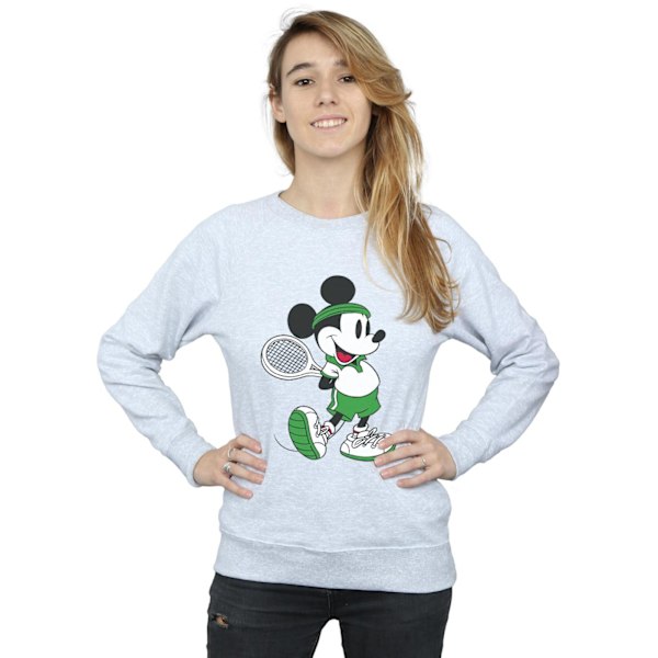 Disney Dam/Kvinnor Mickey Mouse Tennis Sweatshirt XXL Heather Heather Grey XXL