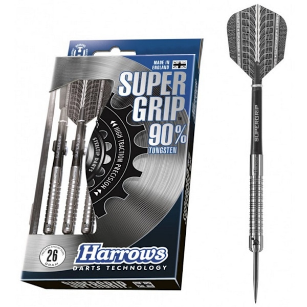 Harrows Supergrip Tungsten Darts (3-pack) 28g Silver/Svart Silver/Black 28g