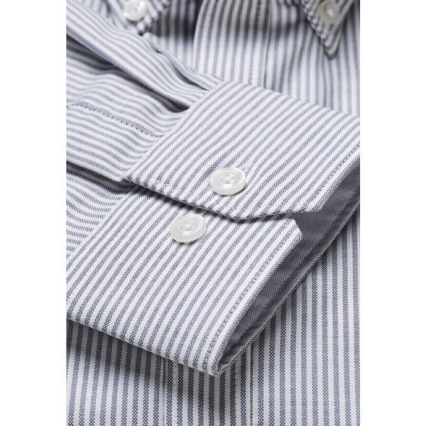 Brook Taverner Mens Lawrence Oxford formell skjorta 40 Silvergrå Silver Grey Stripe 40