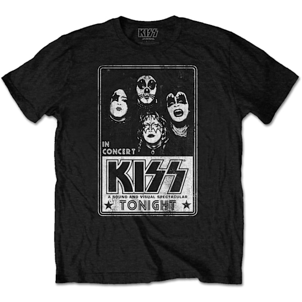 Kiss Unisex Adult Tonight Bomull T-shirt XL Svart Black XL
