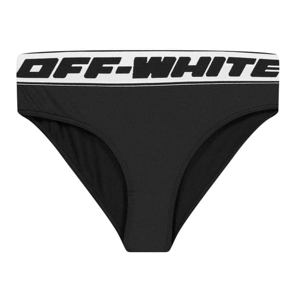 Off White Bikiniöverdel med text för flickor 8 år Svart Black 8 Years