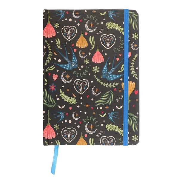 Something Different Midnight Bloom A5 Anteckningsbok En Storlek Svart/M Black/Multicoloured One Size