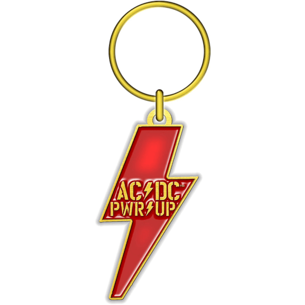 AC/DC PWR-UP Metallnyckelring En Storlek Röd/Gul Red/Yellow One Size