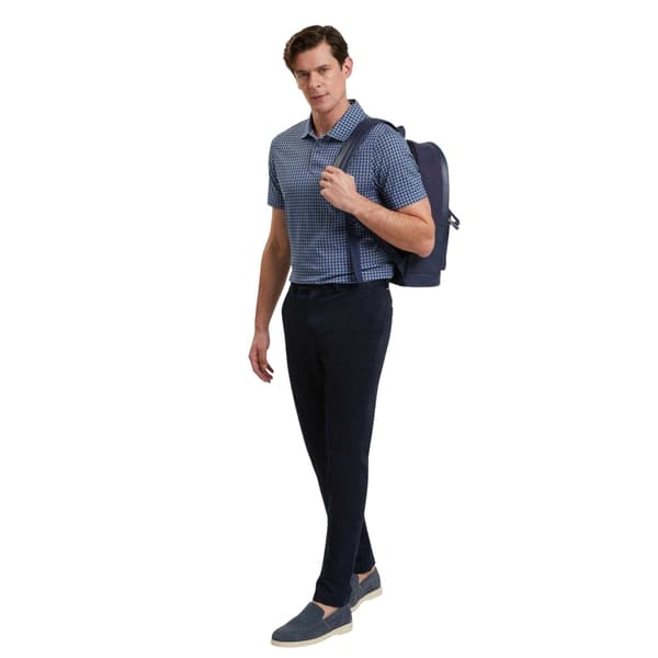 Ted Baker Herr Geometrisk Kortärmad Pikétröja S Marinblå Navy S