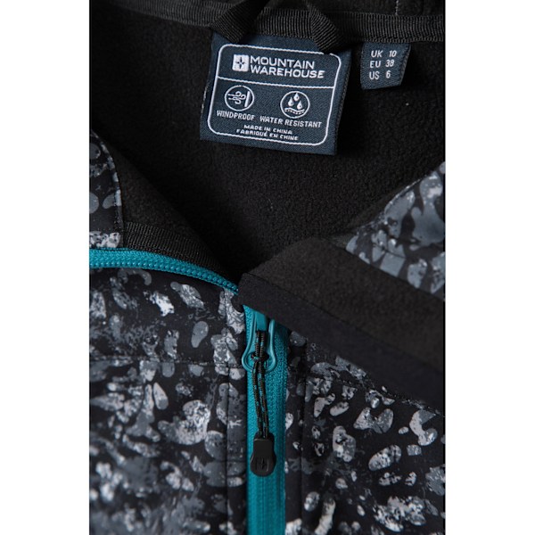 Mountain Warehouse Womens/Ladies Exodus Animal Print Vattenavvisande Soft Shell Jacka 4 UK Svart Black 4 UK