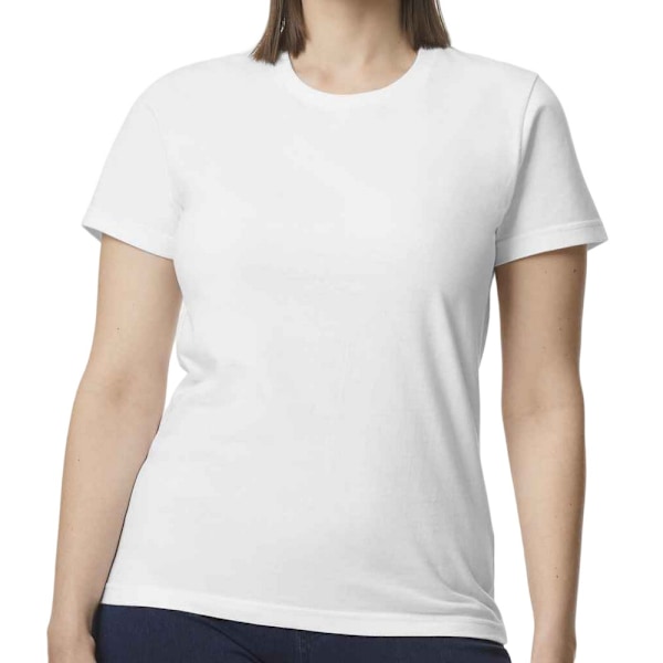 Gildan Dam/Damer Mellanvikt Mjuk Touch T-shirt XL Vit White XL