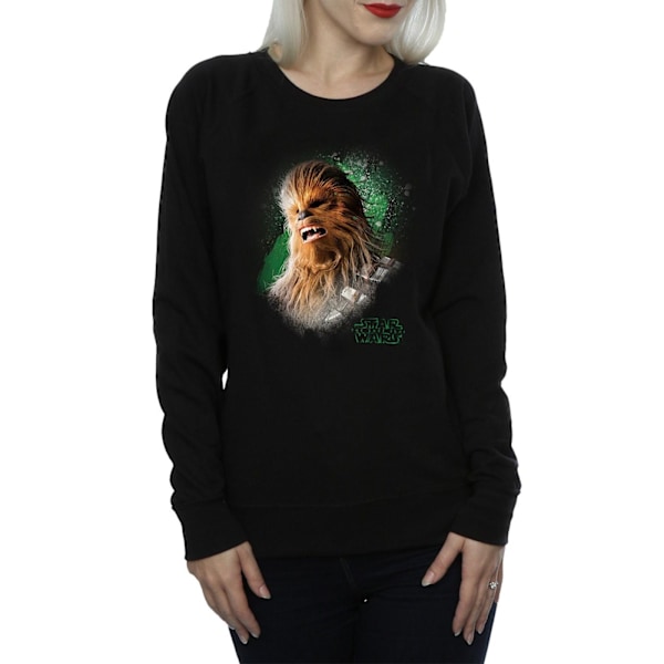 Star Wars Dam/Damer The Last Jedi Chewbacca Borstad Sweatshirt XXL Svart Black XXL