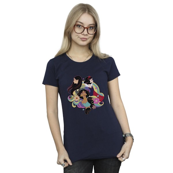 Disney Dam/Dam Princess Mulan Jasmine Snövit Bomull T Navy Blue XL