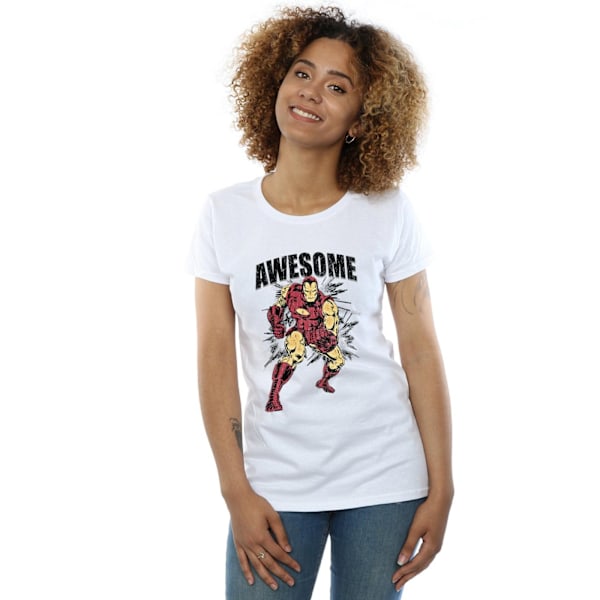 Marvel Womens/Ladies Awesome Iron Man Bomull T-shirt XXL Vit White XXL