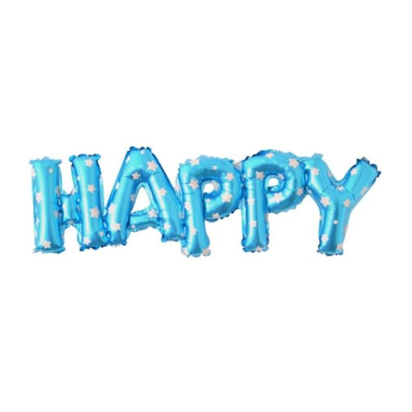 Realmax Happy Text Folieballong En Storlek Blå Blue One Size