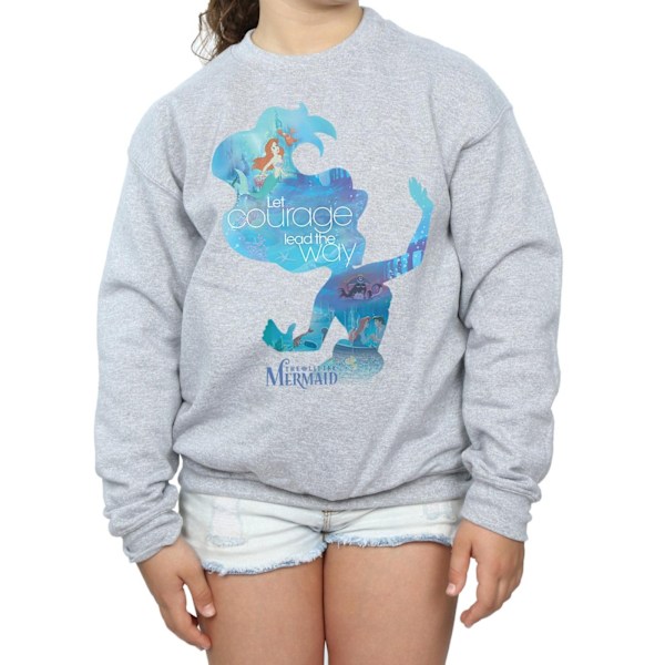 Disney Princess Girls Ariel Filled Silhouette Sweatshirt 12-13 Sports Grey 12-13 Years