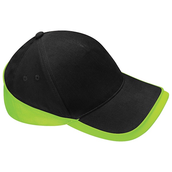 Beechfield Unisex Teamwear Competition Cap Baseball / Headwear Black/Lime Green One Size