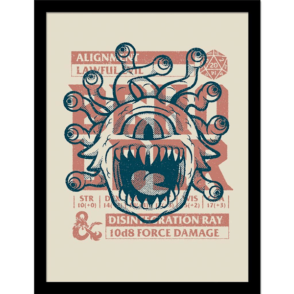 Dungeons & Dragons Lawful Evil inramad affisch 40cm x 30cm Flerfärgad Multicoloured 40cm x 30cm