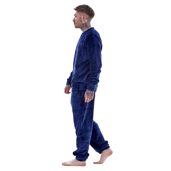 Keanu Fleece Lång Pyjamas Set Herr XL Marinblå Navy XL
