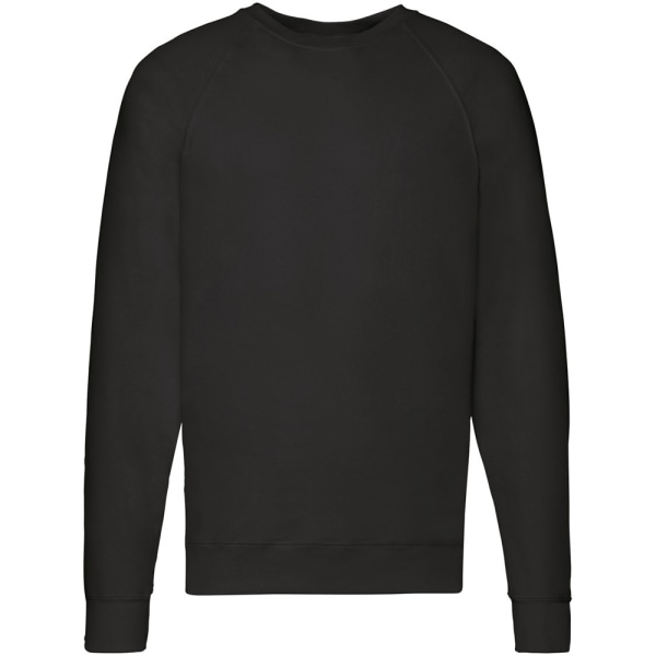 Fruit Of The Loom Lätt raglan sweatshirt för män (240 GSM) Black 2XL
