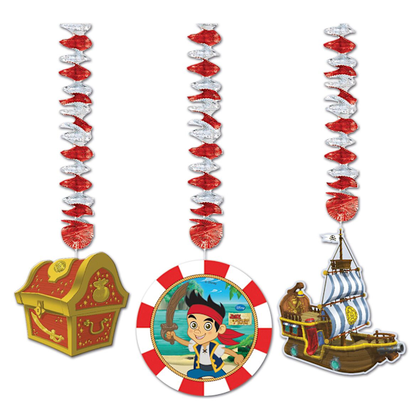 Jake och piraterna i landet Ingenstans Yo Ho hängande dekoration (3-pack) Multicoloured One Size