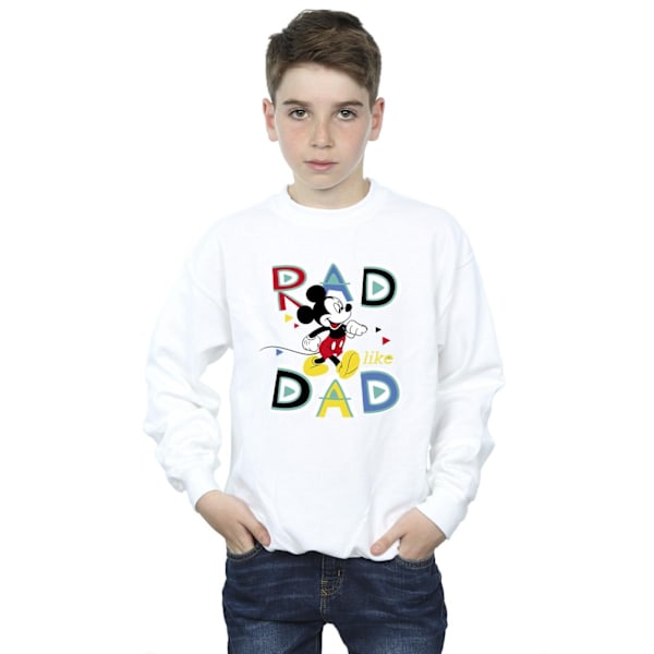 Disney Boys Mickey Mouse Rad Dad Sweatshirt 7-8 år Vit White 7-8 Years