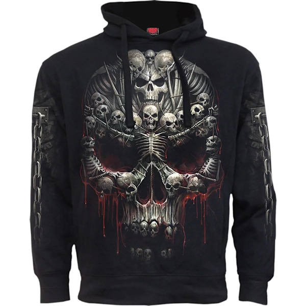 Spiral Direct Unisex Adult Death Bones Hoodie S Svart Black S