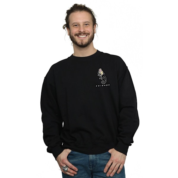 Friends Herr Marcel Brösttryck Sweatshirt 4XL Svart Black 4XL