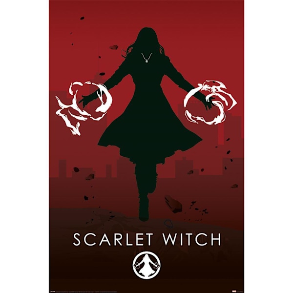 Marvel Silhouette Scarlet Witch Poster 91,5 cm x 61 cm Röd/Svart Red/Black 91.5cm x 61cm