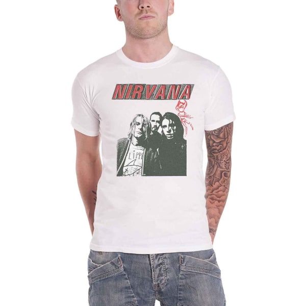 Nirvana Unisex Vuxen Flipper bomull T-shirt XXL Vit White XXL