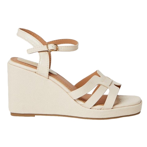 Dorothy Perkins Dam/Damer Rennes Täckta Kilklack Wedgesandaletter Beige 4 UK