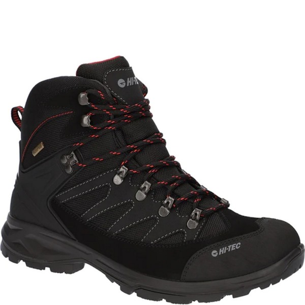 Hi-Tec Clamber Suede Walking Boots för män 9 UK Charcoal/Red Charcoal/Red 9 UK