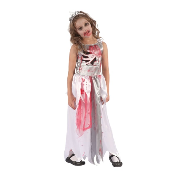 Bristol Novelty Childrens/Girls Bloody Zombie Queen Costume L W White/Red L