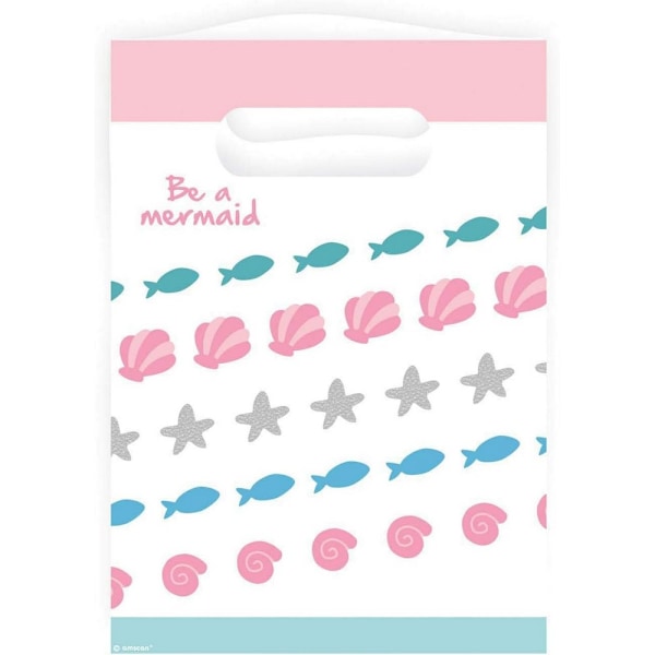 Amscan Be A Mermaid Plast Partypåsar (8-pack) One Size Whi White/Pink/Blue One Size