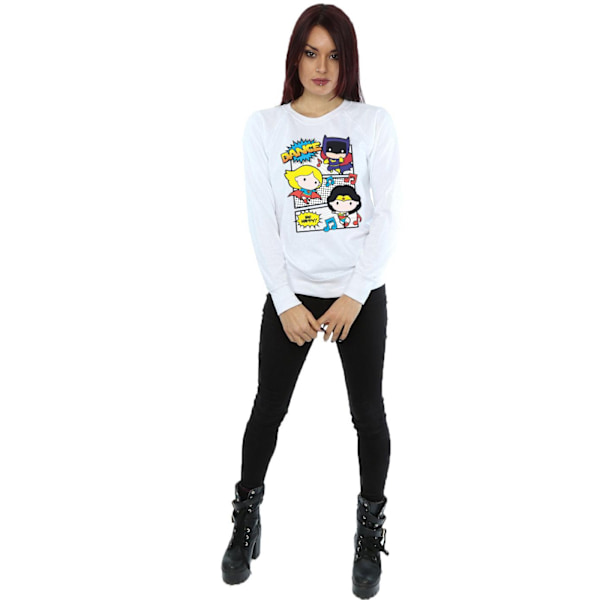 DC Comics Dam/Kvinnor Chibi Super Friends Dans Sweatshirt L White L