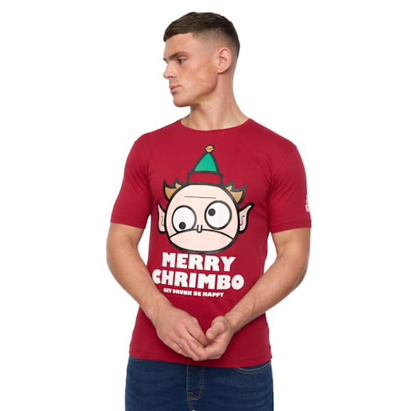 Xplicit Herr Drunk Elf Jul T-shirt XXL Blodröd Blood Red XXL