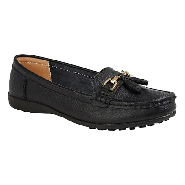 Boulevard Dam/Flick Action Läder Saddle Loafers 5 UK Svart Black 5 UK