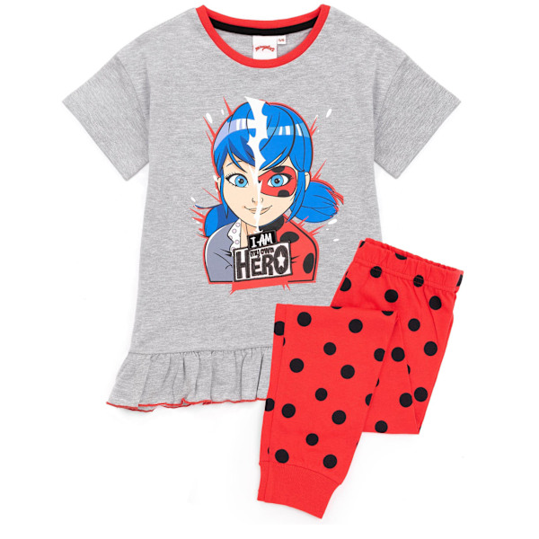 Miraculous Girls I Am My Own Hero! Pyjamas Set 11-12 år Heath Heather Grey/Red/Black 11-12 Years