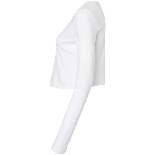 Bella + Canvas Dam/Dam Micro-Rib Långärmad T-shirt M S Solid White M
