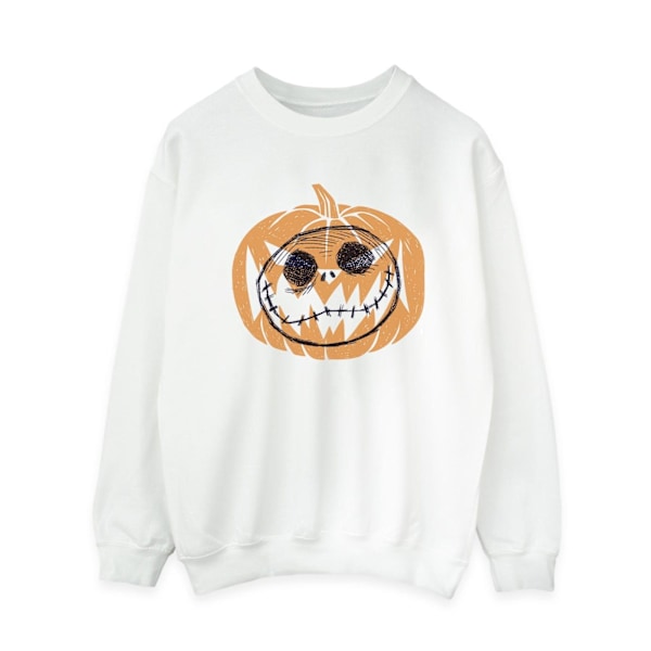 Nightmare Before Christmas Damtröja med Jack Skellington Pumpa för Kvinnor/Damer White M