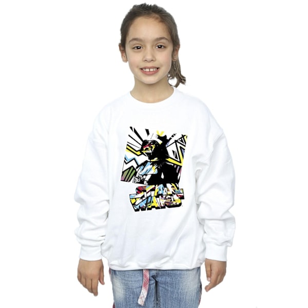 Star Wars Girls Vader Water Colour Pop Art Sweatshirt 5-6 år White 5-6 Years