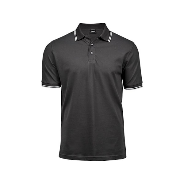 Tee Jays Herr Luxury Fashion Stripe Polo 2XL Mörkgrå/Vit Dark Grey/White 2XL