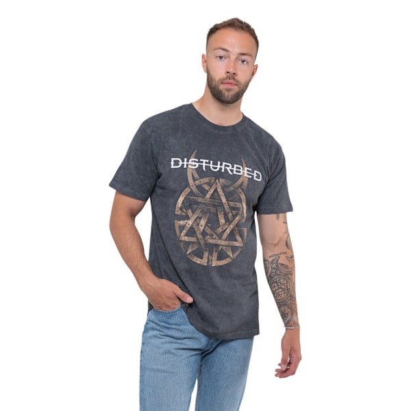 Disturbed Unisex Vuxen Nitat T-shirt L Charcoal Grey Charcoal Grey L
