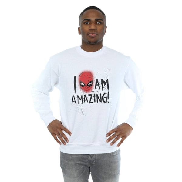 Marvel Herr Spider-Man I Am Amazing Sweatshirt M Vit White M