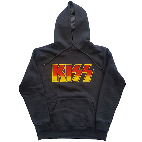 Kiss Unisex Vuxen Klassisk Logotyp Hoodie L Kolgrå Charcoal Grey L