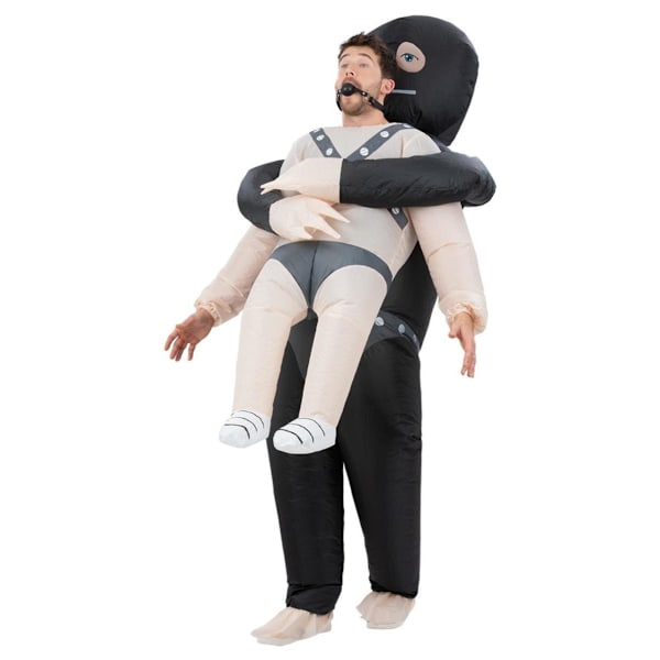 Smiffys Unisex Vuxen Gimp Kidnappning Uppblåsbar Kostym One Size Bl Black/White/Grey One Size