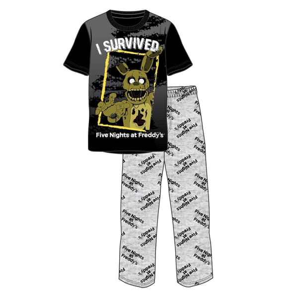 Five Nights At Freddys Pyjamas för män Set S Svart/Grå Black/Grey S