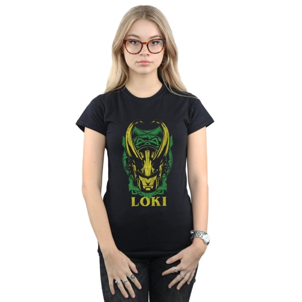 Marvel Womens/Ladies Loki Badge Bomull T-shirt L Svart Black L