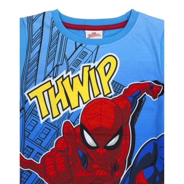 Spider-Man Boys Thwamm Comic Bomull Kort Pyjamas Set 3-4 År Blue 3-4 Years
