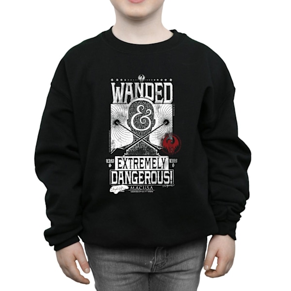 Fantastiska vidunder Boys Wanded And Extremely Dangerous Sweatshirt Black 5-6 Years