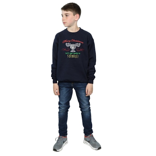 National Lampoon's Christmas Vacation Boys Moose Head Sweatshirt Navy Blue 9-11 Years