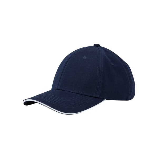 Beechfield Classic 6 Panel Organic Cotton Sandwich Peak Cap One French Navy/White One Size