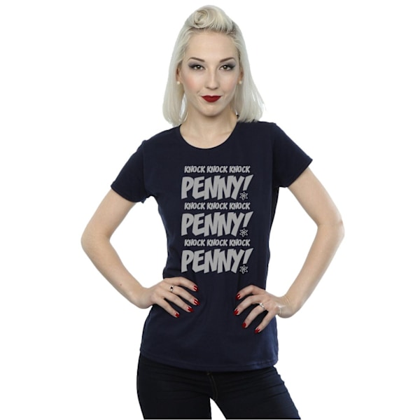 The Big Bang Theory Damkläder Knock Knock Penny Bomull T-shirt Navy Blue M